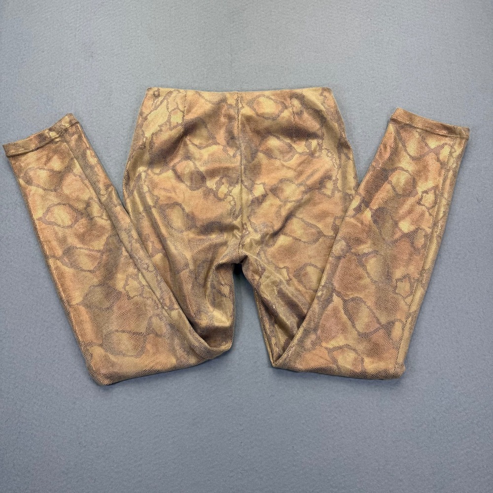 MOTHER The Shaker Prep Legging Metallic Gold Snakeskin Skinny Pants Size 26